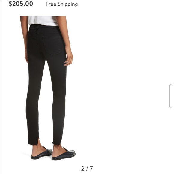 Frame Denim Denim - Le Skinny de Jeanne Raw Stagger Hem Jeans 28 blk